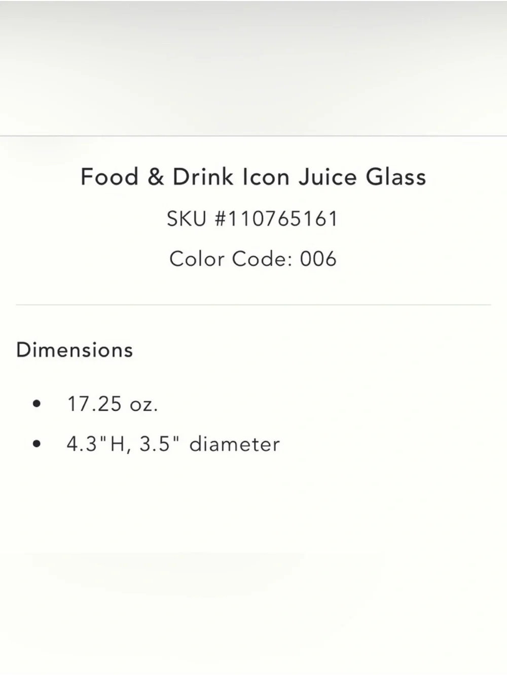 Anthropologie Icon Juice Glass – Martini Olive Cocktail Glass